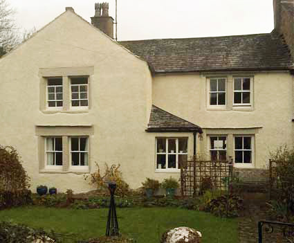 lime rendered rough dashed and silicate painted house near Carnforth