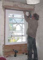 repairing and fixing lath around new windows